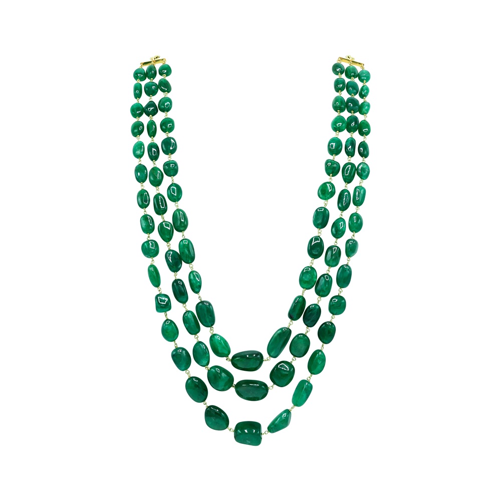 Emerald Beaded Three Line